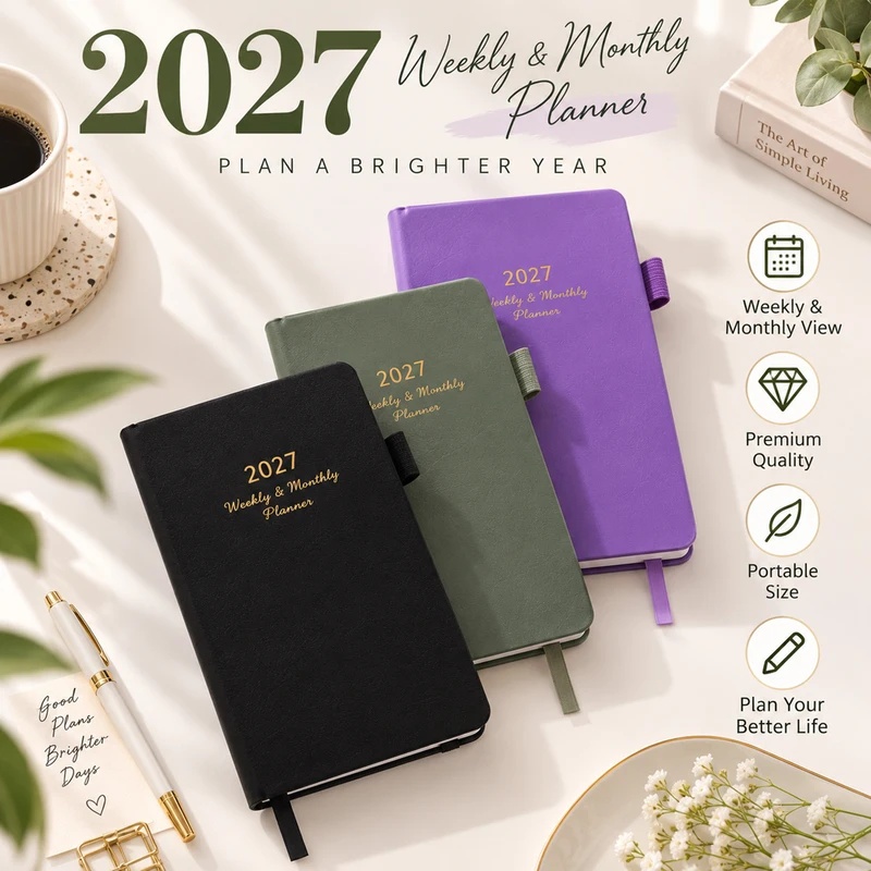 Leather Work Diary Covers - Planer tygodniowy i miesięczny na rok